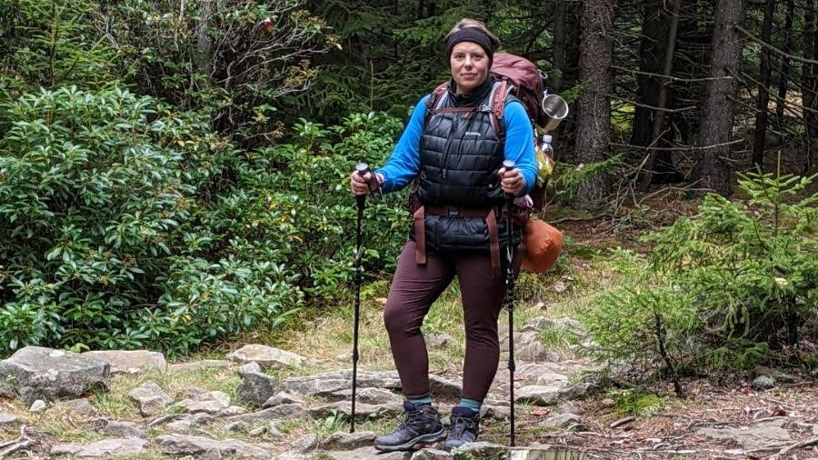 woman hiking on trail